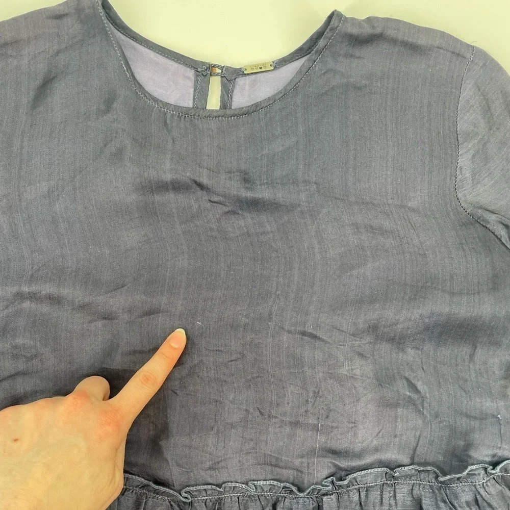 Chan Luu Silk Blend Baby Doll Top in Dark Blue Size M - Picture 11 of 16